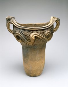 Kruka med Whorl Design, c.7500-300 BC (lågbränd keramisk lera) av Japanese School
