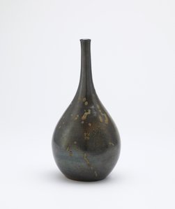 Sake-flaska, Imbe, Okayama-prefekturen, Edo-perioden, sent 1600-tidigt 1700-tal (stengods med röd slip & trä-aska glasyr)