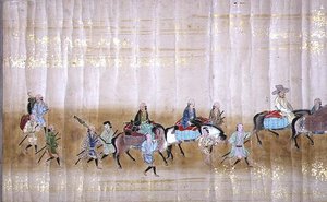 Sjätte koreanska ambassaden till Japan i Meireki 1 vid tiden för Tokugawa Ietsunas tronföljd 1651, möjligen av Kano Masunobu (1625-94) (rullmålning) (detalj) (se även 120832) av Japanese School
