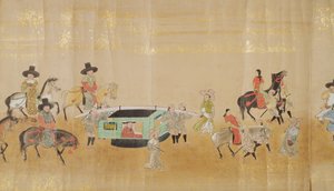 Sjätte koreanska ambassaden till Japan i Meireki 1 vid tiden för Tokugawa Ietsuna succession 1651, möjligen av Kano Masanobu (1625-94) (rullmålning) (detalj) av Japanese School