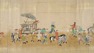 Sjätte koreanska ambassaden till Japan i Meireki 1 vid tiden för Tokugawa Ietsuna succession 1651, möjligen av Kano Masanobu (1625-94) (rullmålning) (detalj) (se även 120833) av Japanese School