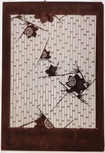Stencil: Hibiscus Och Sparrow av Japanese School
