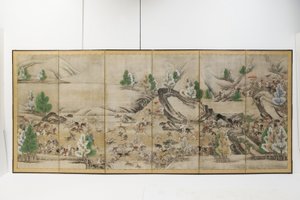 Tartar Hunt (bläck, färg, papper) av Japanese School