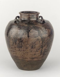 Förvaringsburk för teblad med fyra flikar på fyrkantig axel, Toki eller Mizunami, Gifu-prefekturen, Edo-period (keramik) av Japanese School