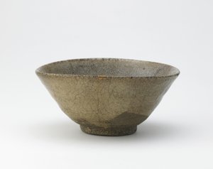 Teskål, Matsue, Shimane-prefekturen, Edo-period (stengodslera med askglasyr) av Japanese School