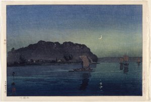 Tonegawa River (träblock i färg) av Japanese School