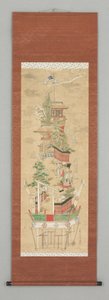 Ukiyoye Scene, tidigt 1800-tal (hängande rulle) av Japanese School