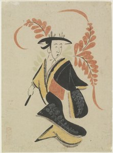 Wisteria Maiden, sent 1600 - tidigt 1700-tal (bläck & färg på papper) av Japanese School
