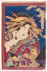färg träsnitt (bläck) av Japanese School