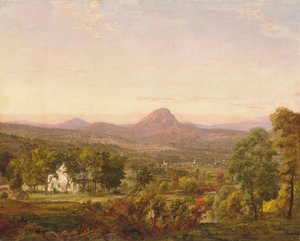 Höstlandskap, Sugar Loaf Mountain, Orange County, New York av Jasper Francis Cropsey