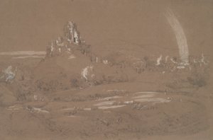 Korfu slott och stad från Cromwell Trenches av Jasper Francis Cropsey