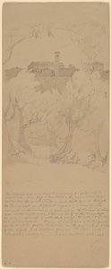 Utsikt genom träden i Tivoli [recto] av Jasper Francis Cropsey