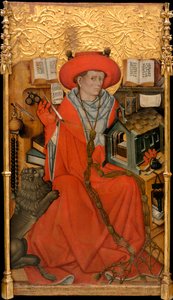 Saint Hieronymus i sin studie av Jaume Ferrer