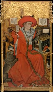 Saint Hieronymus i sin studie av Jaume Ferrer