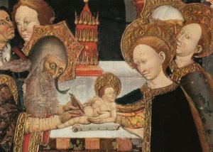 Herrens omskärelse. Detalj av altartavlan av dygd av Jaume FERRER II, katalansk skola