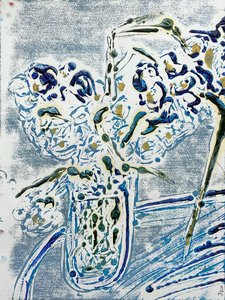 Fleur De Sel No. 02 Blå Carmel Monotyp, 2021 (olja på papper) av Jay Batlle