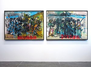The Execution Of History, 2010 (blandteknik på akvarellpapper monterat på panel med recept på baksidan) av Jay Batlle