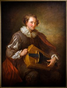 Porträtt av en hurdy-gurdy-spelare