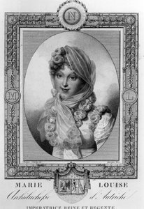 Marie-Louise av Österrike (1791-1847) andra hustru till Napoleon I, imperator av Frankrike 1810-1814 (gravyr)
