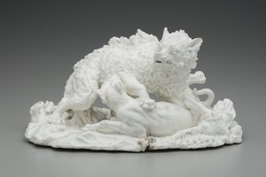 Vargjakten, ca 1751 (mjukt klistrat porslin)