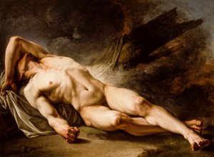 Den sovande Hektor (olja på duk) av Jean-Baptiste Deshays