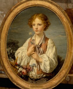 En ung herde som prövar ödet för att ta reda på om han är älskad av sin herdinna av Jean-Baptiste Greuze