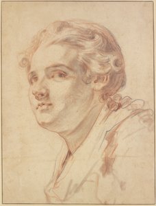 Yngling i trekvartsprofil åt vänster av Jean-Baptiste Greuze