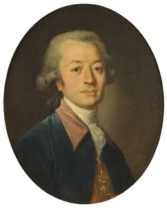 Porträtt av en man i blått av Jean-Baptiste Greuze