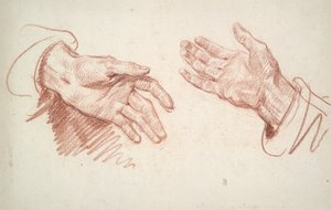 Studie av 2 händer av Jean-Baptiste Greuze