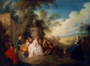 Fete Champetre (olja på duk) av Jean-Baptiste Joseph Pater