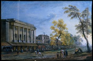 Italienska teatern i Paris. Målning av Jean Baptiste Lallemand av Jean Baptiste Lallemand