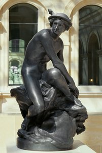 Merkur befestigt seine geflügelten Sandalen, Paris