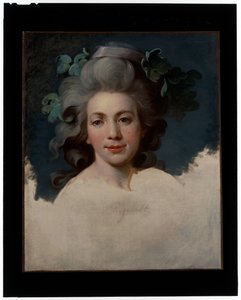 Portrait of a Lady (Head of a Woman in the Guise of a Bacchante, ett oavslutat porträtt) av Jean Baptiste Regnault