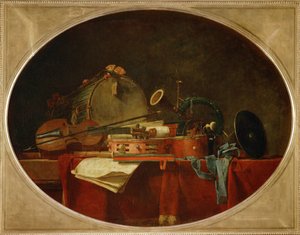 Les attributs de la musique civile - Attributen för civil musik, supraporte för Chateau de Bellevue ...