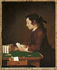 The House of Cards (olja på duk) av Jean-Baptiste Simeon Chardin