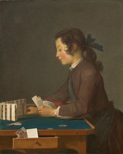 The House of Cards, ca 1737 (olja på duk) av Jean Baptiste Simeon Chardin