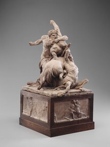 Hercules slåss mot två kentaurer, ca 1785 (terrakotta) av Jean Baptiste Stouf