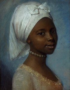 Porträtt av en ung kvinna (pastell på papper) av Jean Etienne (previously attr. to) Liotard