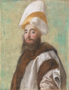 Porträtt av en storvesir, eller av en europé klädd som en sådan, ca 1741 (pastell på pergament) av Jean Étienne Liotard