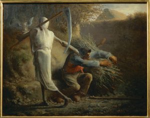 Döden och skogshuggaren (målning på duk) av Jean-Francois Millet