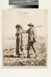 Gå till jobbet (etsning) av Jean Francois Millet