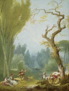 A Game of Horse and Rider, ca 1775-80 (olja på duk) av Jean Honore Fragonard
