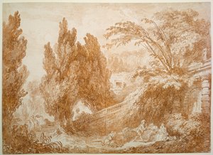 Parklandschaft mit fröhlicher Gesellschaft