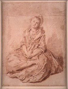 Sittande flicka av Jean Honore Fragonard