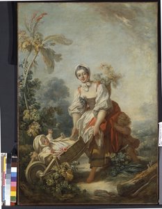 The Joys Of Motherhood (olja på duk) av Jean Honore Fragonard