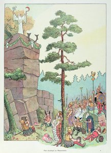 Druidfestival i Maennelstein, Alsace, illustration från 