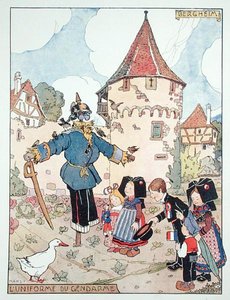 Polismannens uniform, karikatyr av befrielsen av Alsace