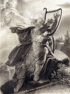 Ossian spelar harpa av Jean-Jacques Casimir Karpff