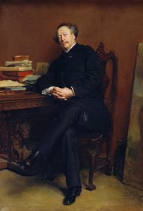 Alexander Dumas Fils (1824-95) 1877 (olja på duk) av Jean Louis Ernest Meissonier
