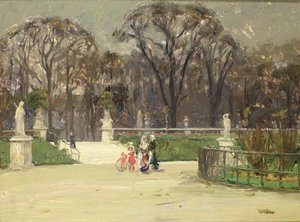 I Jardin du Luxembourg (olja på duk) av Jean Louis Lefort